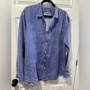Tommy Bahama Relax sea Glass Breezer long sleeve linen button down shirt